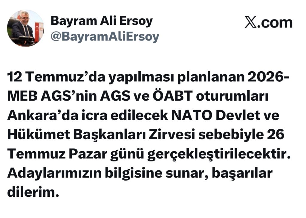 MEB AGS (AKADEMİ GİRİŞ SINAVI) ERTELENDİ
